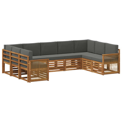 Set divano sezionale con cuscino 7 pcs Naturale e Antracite