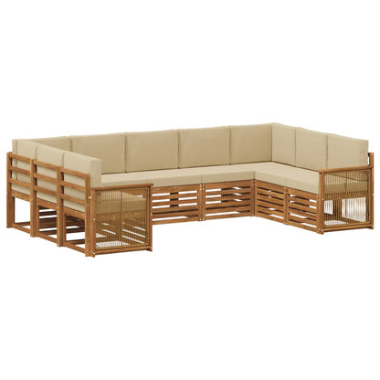 Set divano sezionale con cuscino 7 pcs Naturale