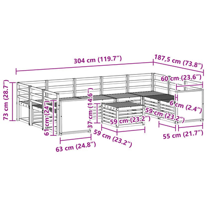 Set divani Legno di Acacia Massello