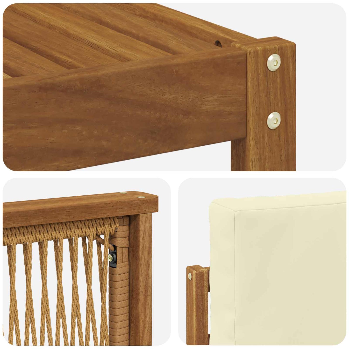 Set divani Legno di Acacia Massello