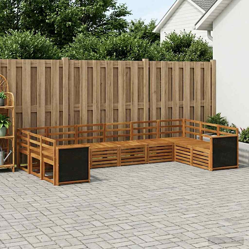 Set divano sezionale 7 pcs Naturale Legno di Acacia Massello