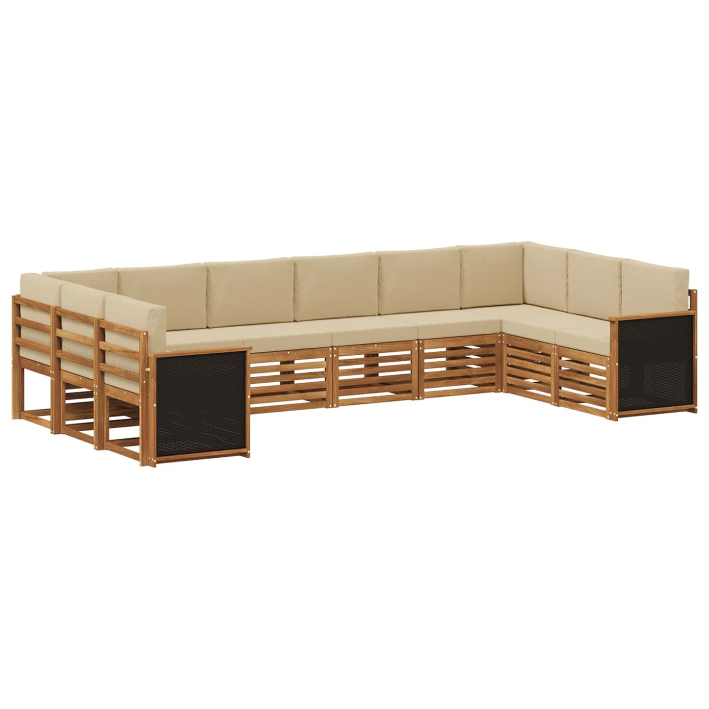 Set divano sezionale con cuscino 7 pcs Naturale