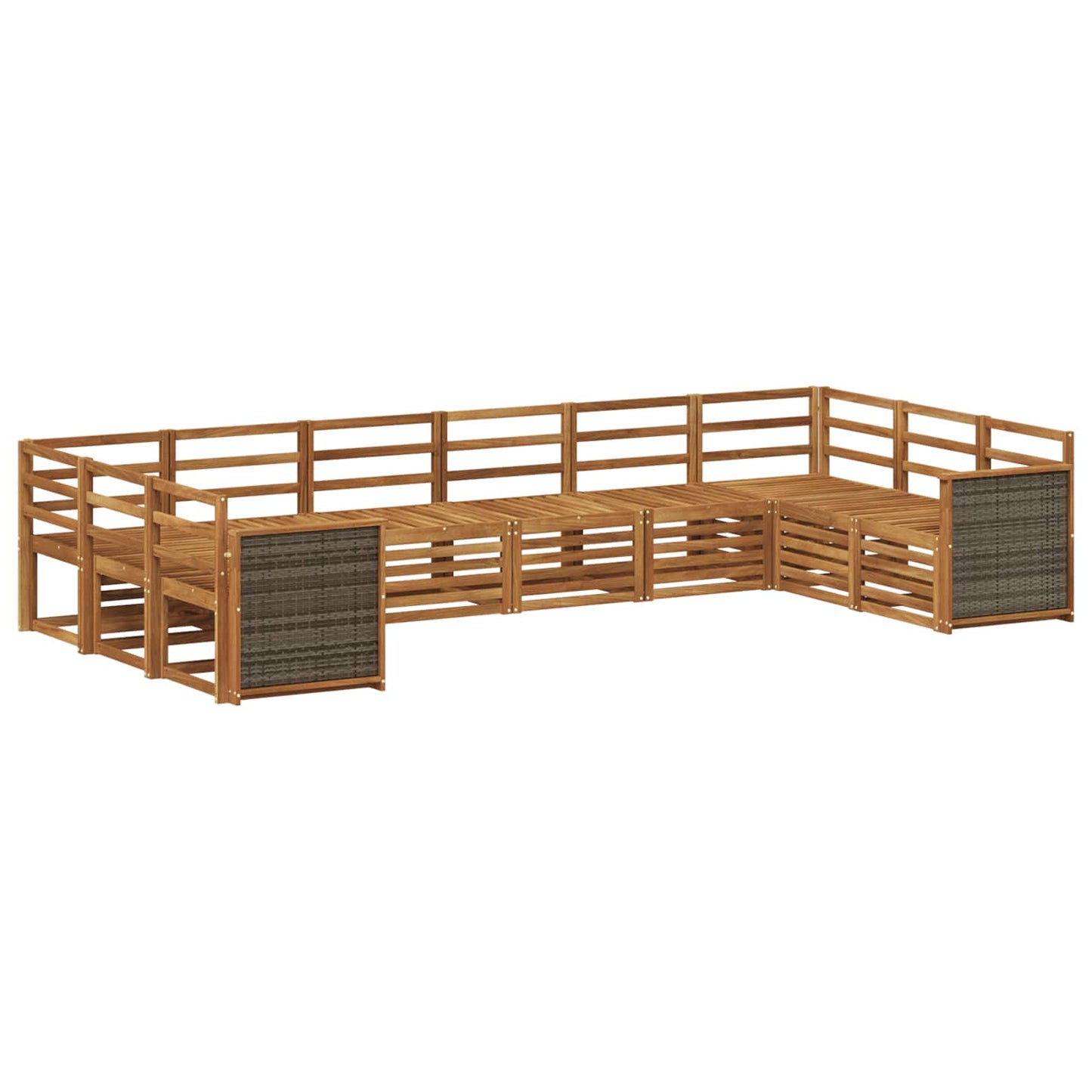 Set divano sezionale 7 pcs Naturale Legno di Acacia Massello