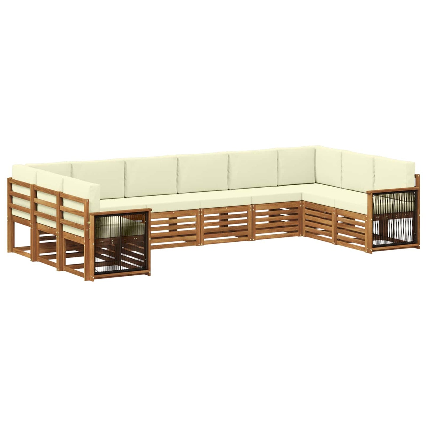 Set divano sezionale con cuscino 7 pcs Naturale e Crema