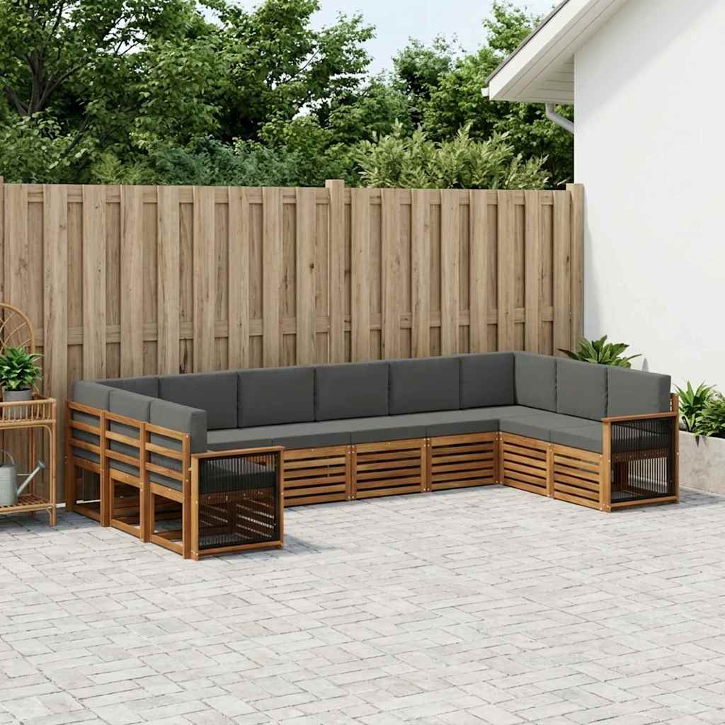 Set divano sezionale con cuscino 7 pcs Naturale e Antracite