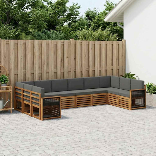 Set divano sezionale con cuscino 7 pcs Naturale e Antracite