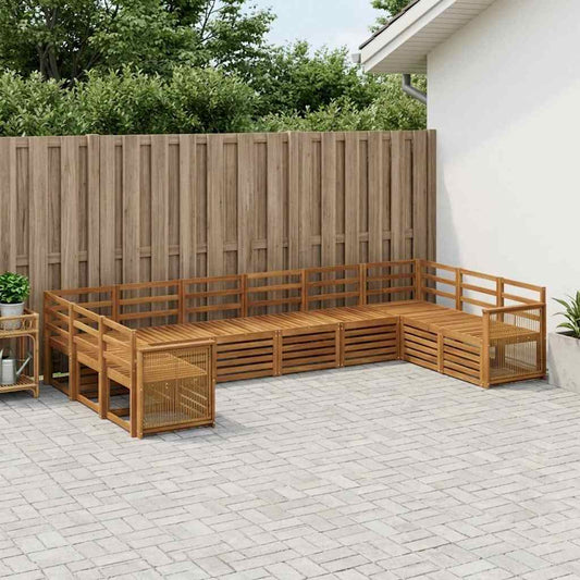 Set divano sezionale 7 pcs Naturale Legno di Acacia Massello