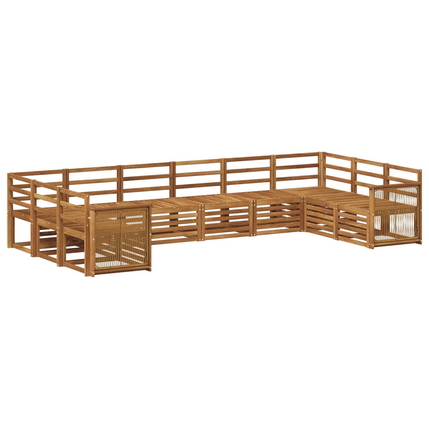 Set divano sezionale 7 pcs Naturale Legno di Acacia Massello