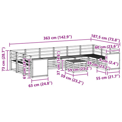 Set di divani da esterno 8 pcs Naturale