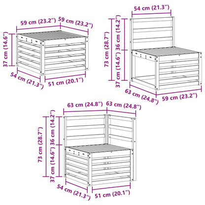 Set di divani da esterno 8 pcs Naturale