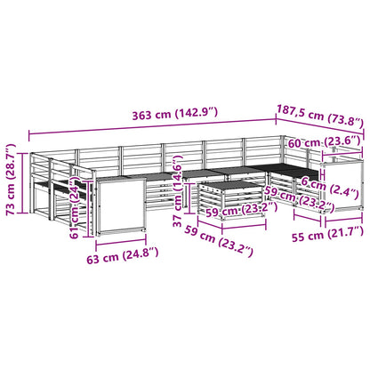 Set di divani da esterno 8 pcs Naturale