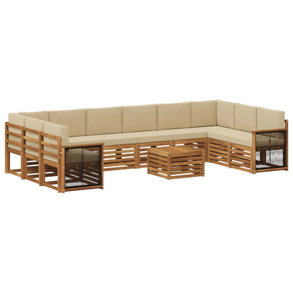 Set di divani da esterno con cuscino 8 pcs Naturale