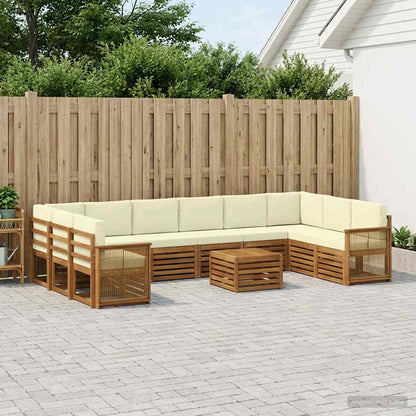 Set di divani da esterno con cuscino 8 pcs Naturale e Crema