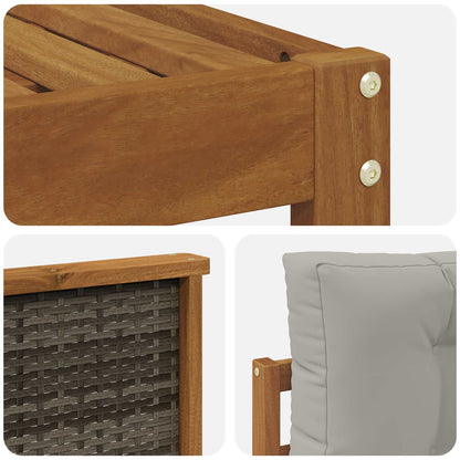 Set di divani da esterno 5 pcs Naturale e Grigio chiaro | homemem39