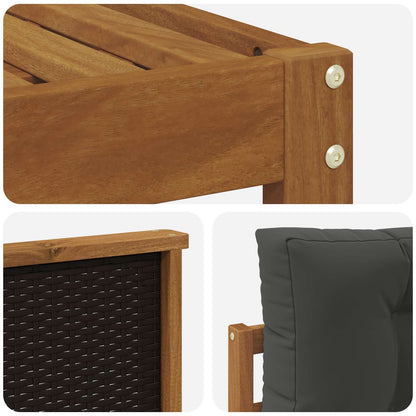 Set di divani da esterno con cuscino 6 pcs Naturale e Antracite | homemem39