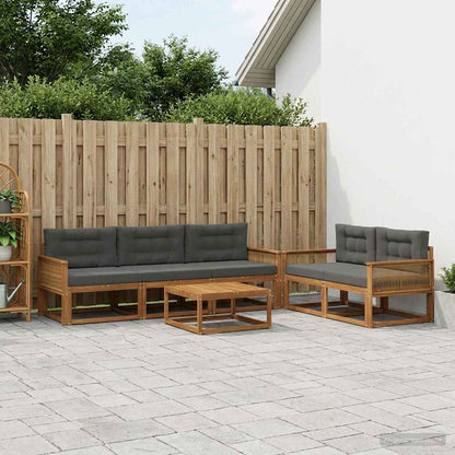 Set di divani da esterno con cuscino 6 pcs Naturale e Antracite