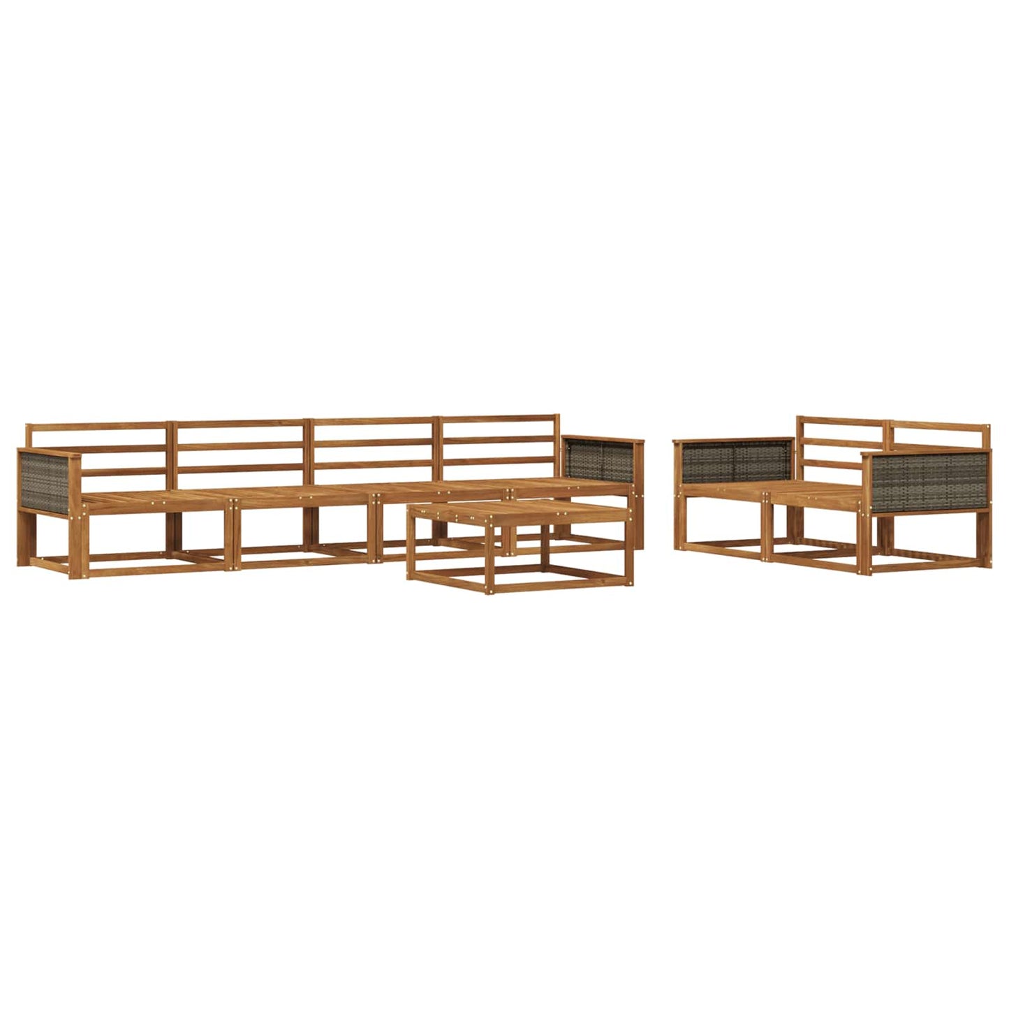 Set di divani da esterno 7 pcs Naturale | homemem39