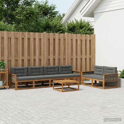 Set di divani da esterno con cuscino 7 pcs Naturale e Antracite | homemem39