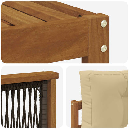 Set di divani da esterno con cuscino 7 pcs Naturale e Beige | homemem39