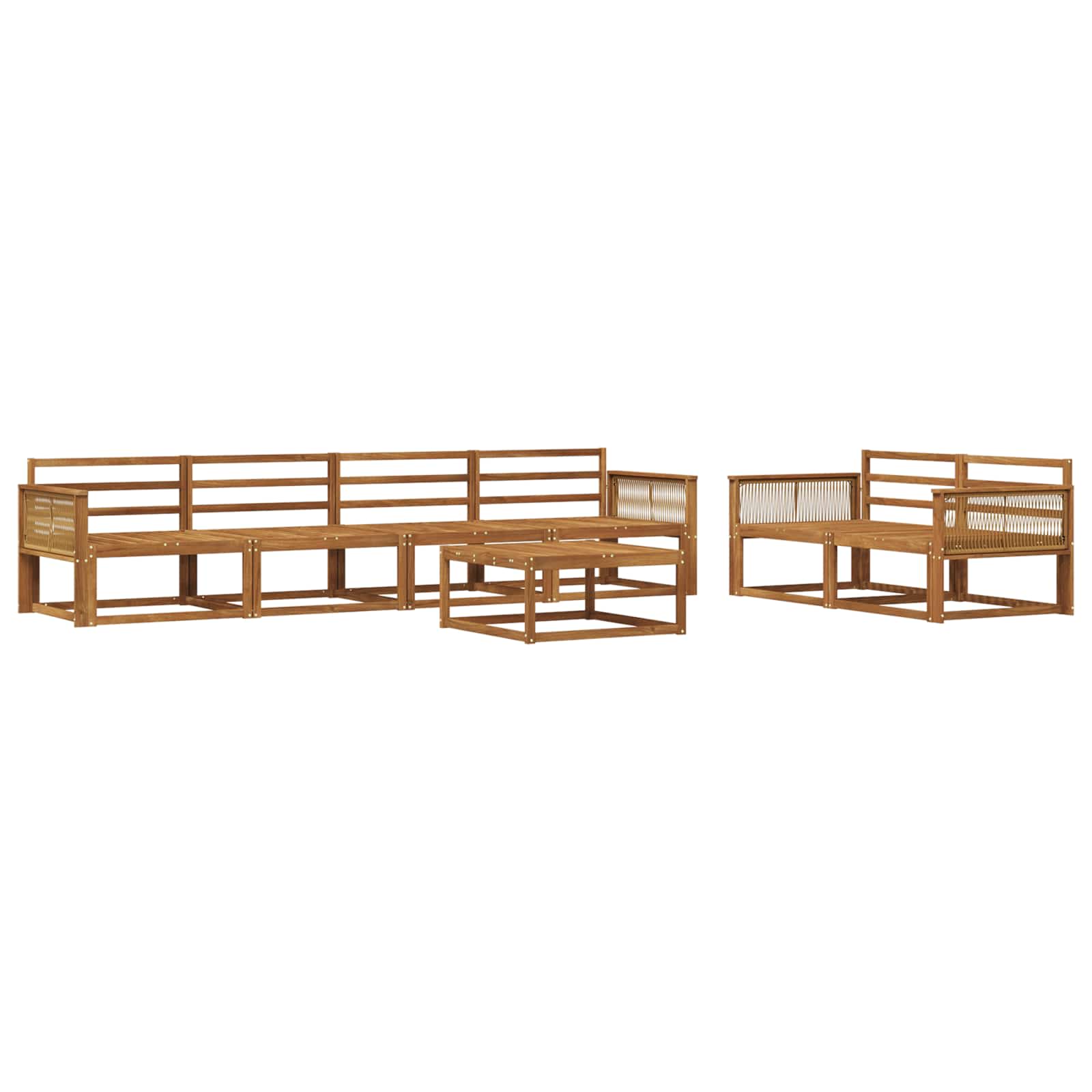 Set di divani da esterno 7 pcs Naturale | homemem39