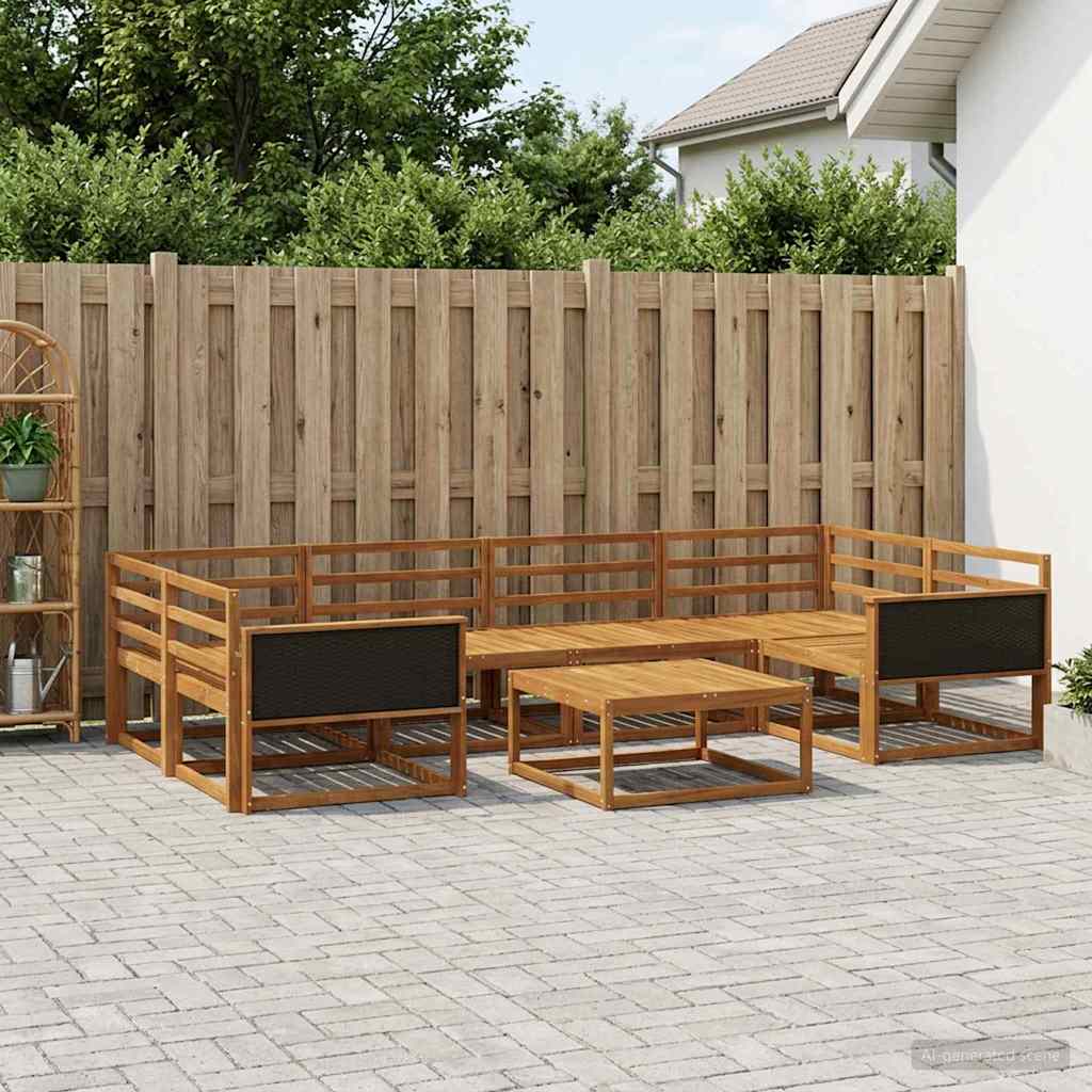 Set di divani da esterno 7 pcs Naturale | homemem39