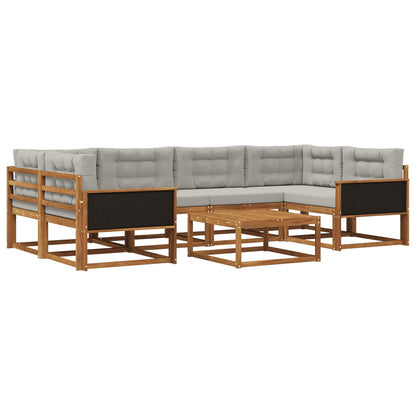 Set di divani da esterno 7 pcs Naturale e Grigio chiaro | homemem39
