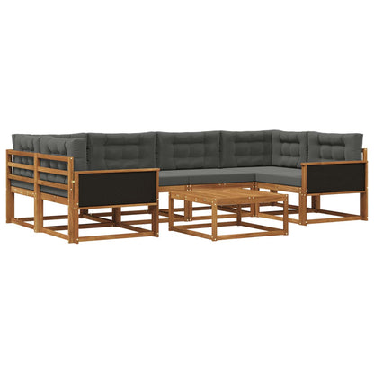 Set di divani da esterno con cuscino 7 pcs Naturale e Antracite | homemem39