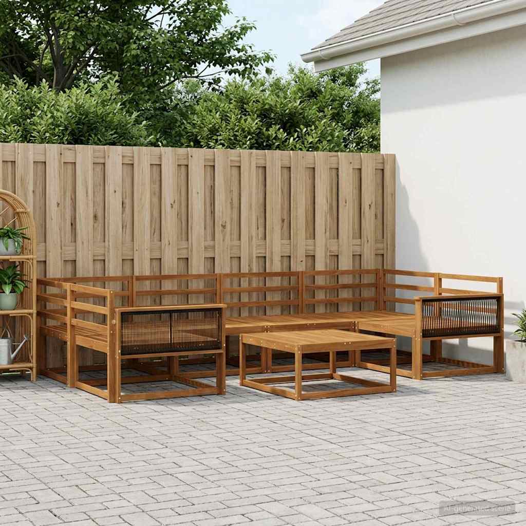 Set di divani da esterno 7 pcs Naturale | homemem39