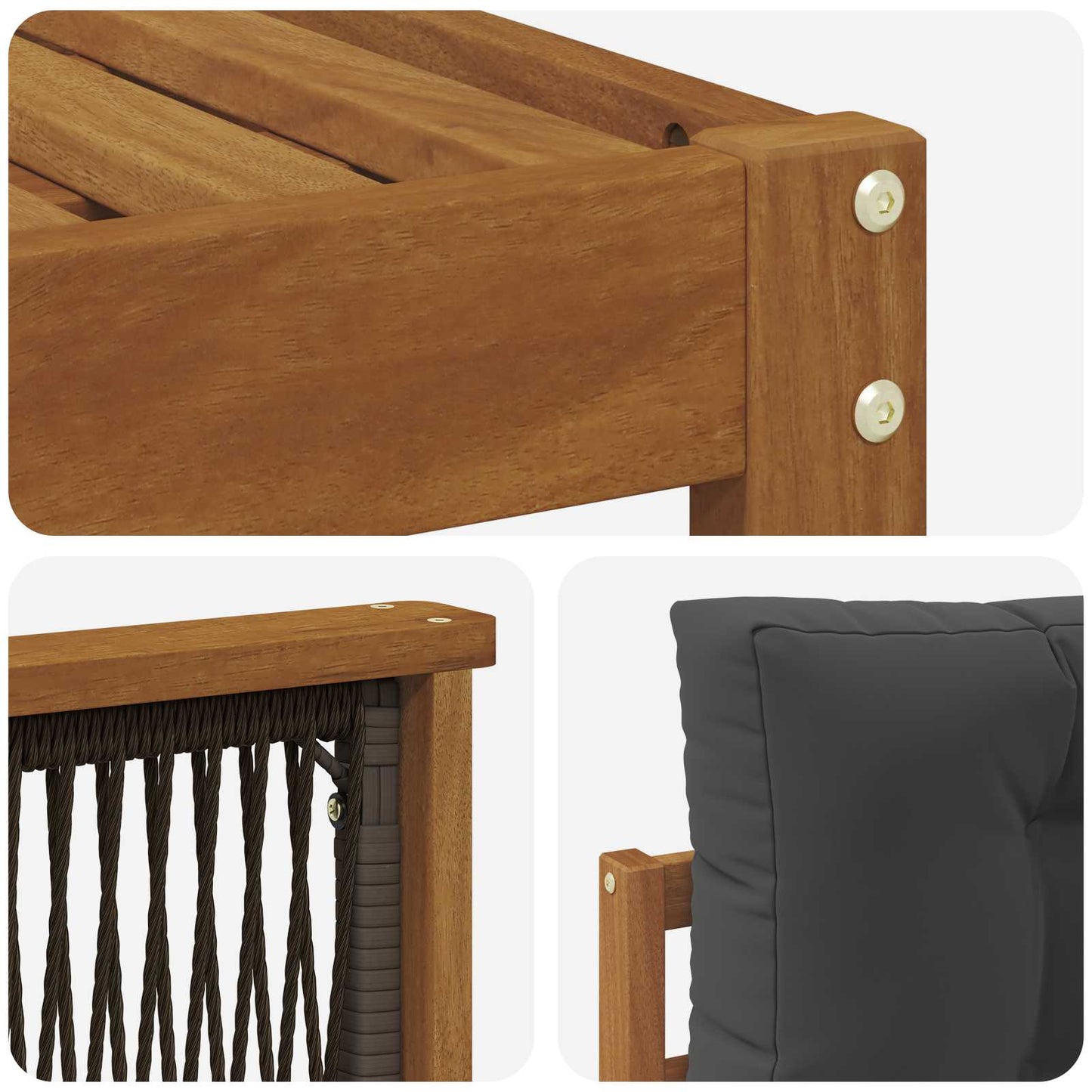Set di divani da esterno con cuscino 7 pcs Naturale e Antracite | homemem39