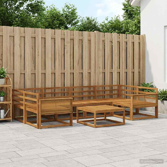 Set di divani da esterno 7 pcs Naturale