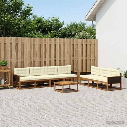 Set di divani da esterno con cuscino 8 pcs Naturale e Crema