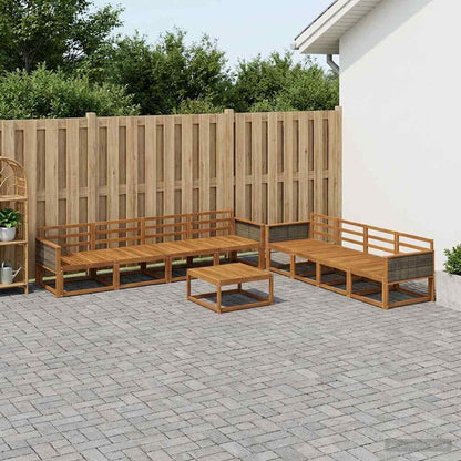 Set di divani da esterno 9 pcs Naturale | homemem39