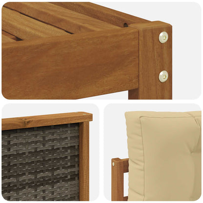 Set di divani da esterno con cuscino 9 pcs Naturale e Beige | homemem39