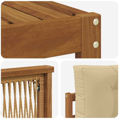 Set di divani da esterno con cuscino 9 pcs Naturale e Beige | homemem39