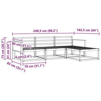 Set di divani da esterno 4 pcs Naturale | homemem39