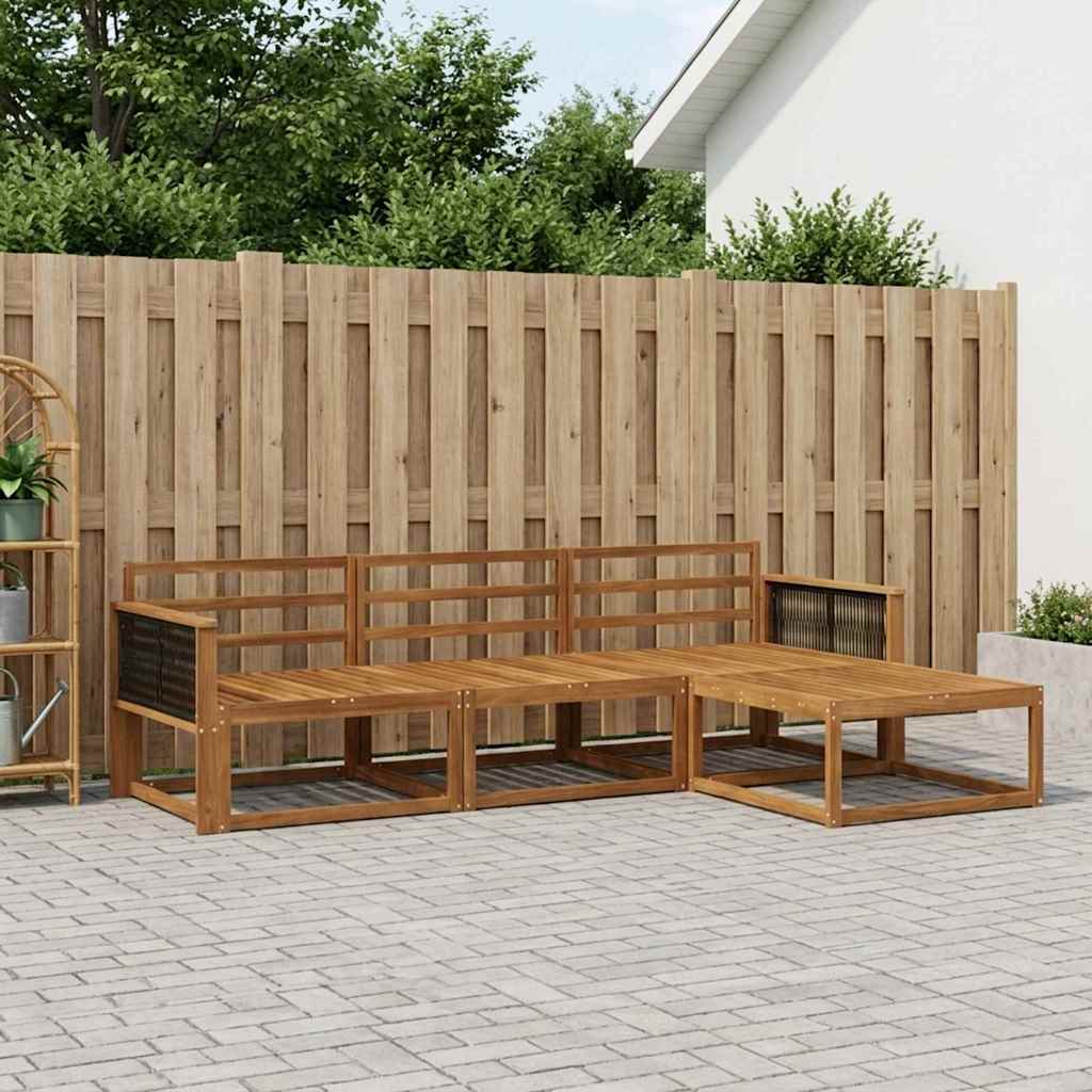 Set di divani da esterno 4 pcs Naturale