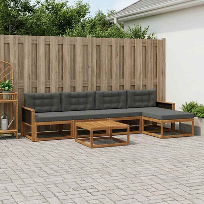 Set di divani da esterno con cuscino 6 pcs Naturale e Antracite | homemem39