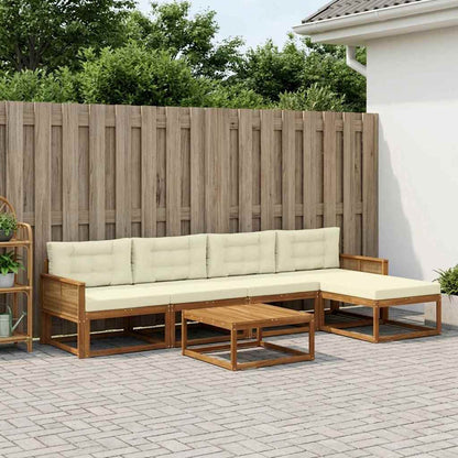 Set di divani da esterno con cuscino 6 pcs Naturale e Crema