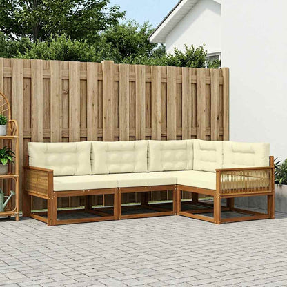 Set di divani da esterno con cuscino 4 pcs Naturale e Crema | homemem39