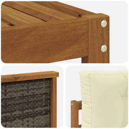 Set di divani da esterno con cuscino 5 pcs Naturale e Crema | homemem39