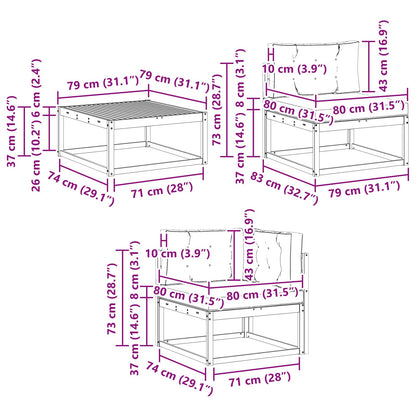 Set di divani da esterno con cuscino 5 pcs Naturale e Antracite | homemem39