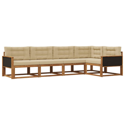 Set di divani da esterno con cuscino 5 pcs Naturale e Beige | homemem39