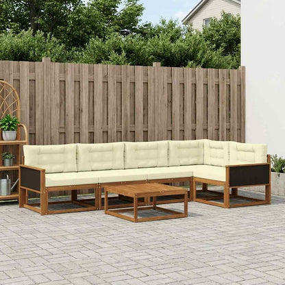 Set di divani da esterno con cuscino 6 pcs Naturale e Crema | homemem39