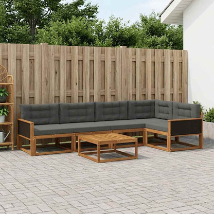 Set di divani da esterno con cuscino 6 pcs Naturale e Antracite | homemem39