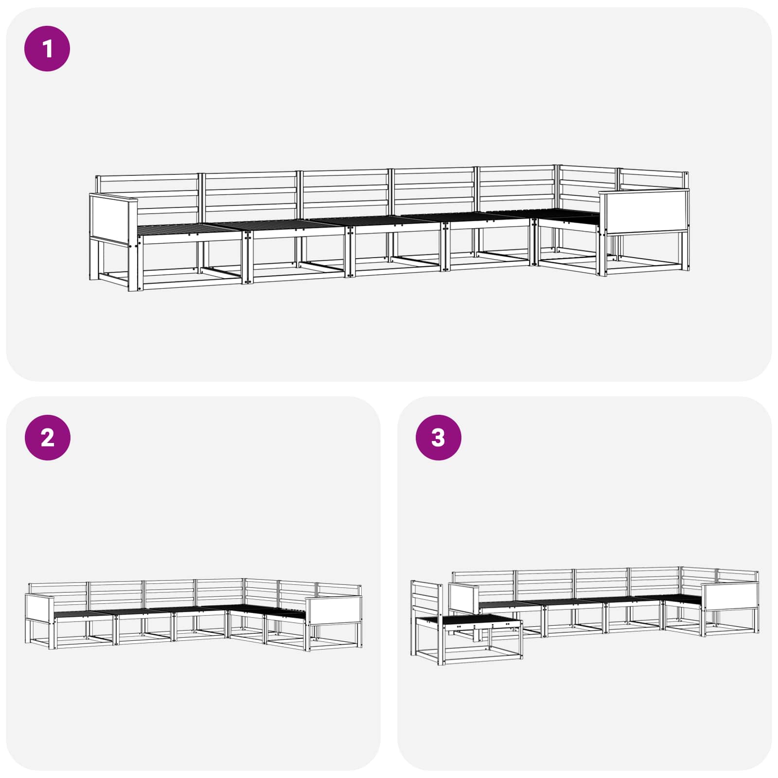 Set di divani da esterno 6 pcs Naturale | homemem39