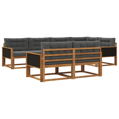 Set di divani da esterno con cuscino 7 pcs Naturale e Antracite | homemem39