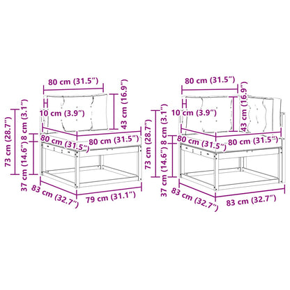 Set di divani da esterno con cuscino 8 pcs Naturale e Crema | homemem39