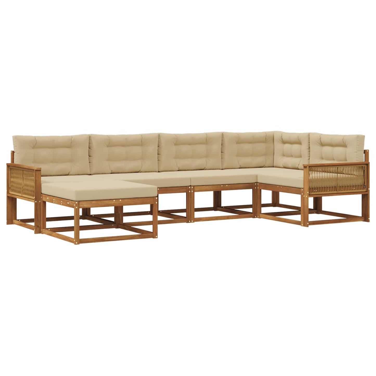 Set di divani da esterno 6 pcs Naturale e Beige