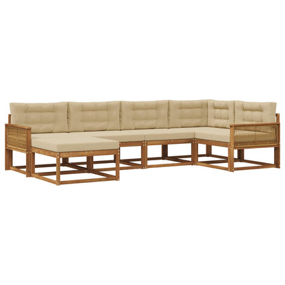 Set di divani da esterno 6 pcs Naturale e Beige