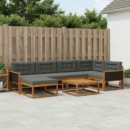 Set di divani da esterno con cuscino 7 pcs Naturale e Antracite | homemem39